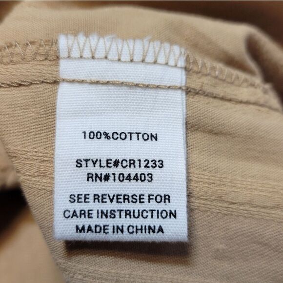 Mine Cotton Embroidered Tan Peasant Flutter Sleeve Boho Women's Top - Picture 8 of 10